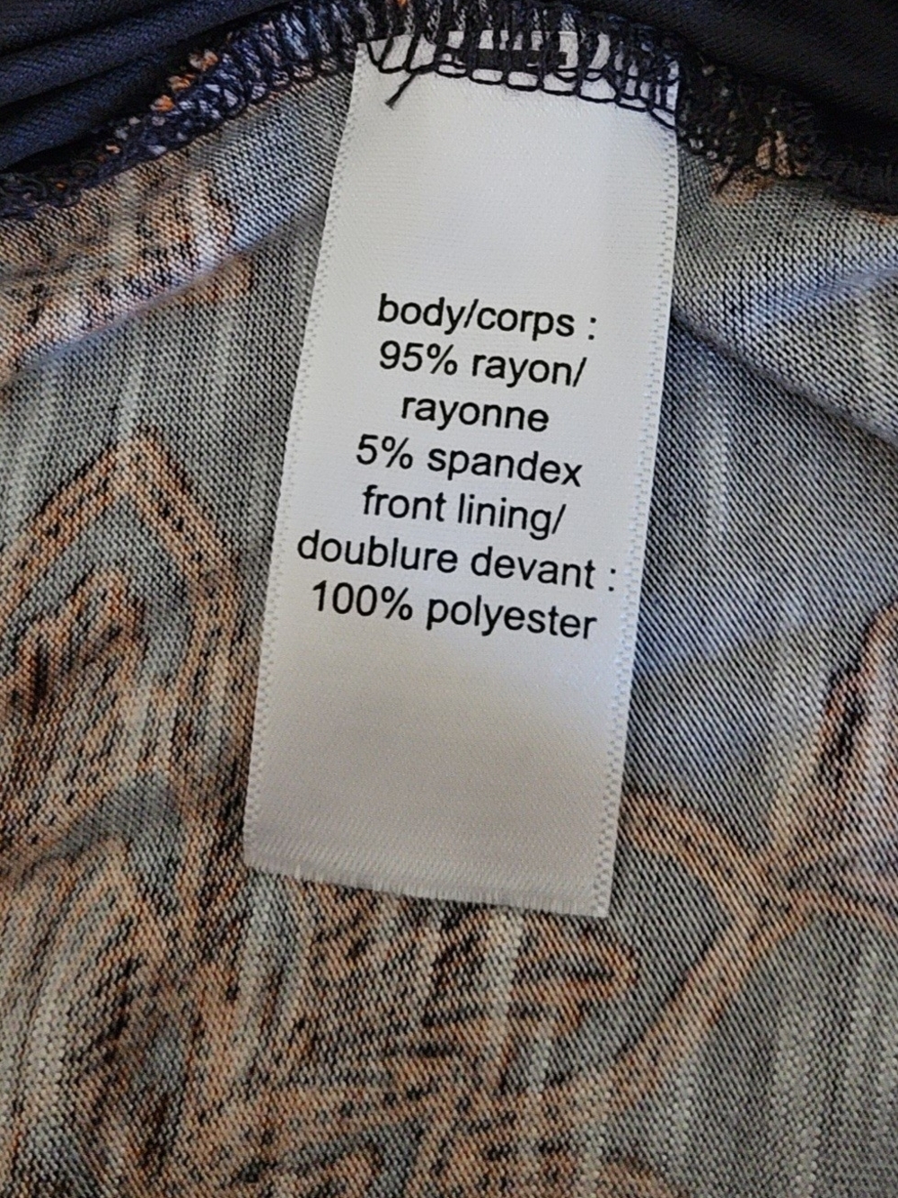 Maurices Navy Tank with Rust Jacobean Floral Print, XL, Fits 16-20 - Picture 4 of 4